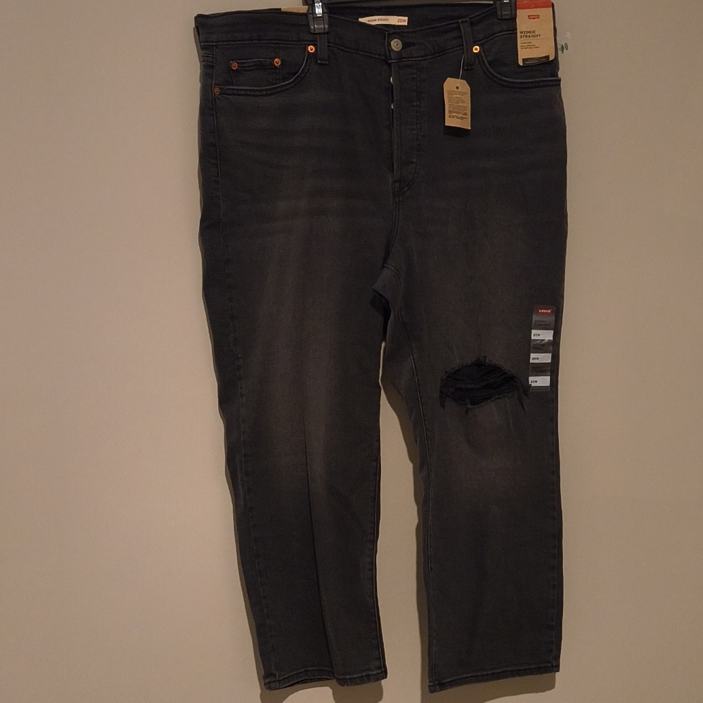 Levi's Slim Fit Distressed Black Jeans